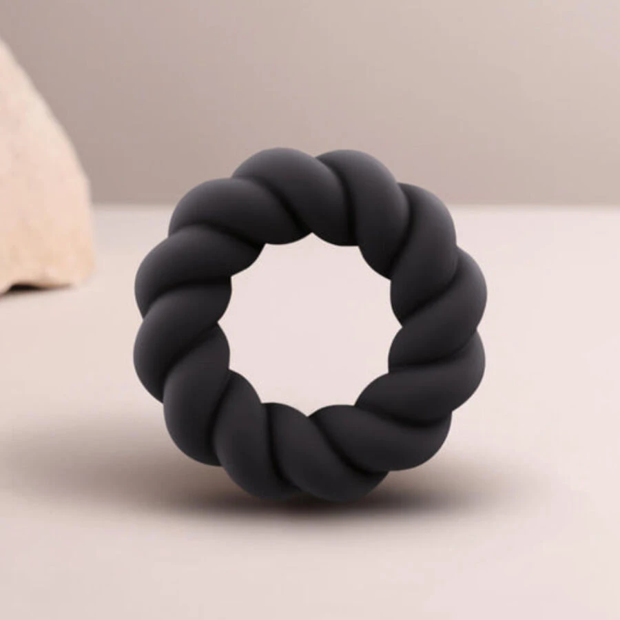 ROCKS-OFF - ANELLO MASTURBATORE TWIST IN SILICONE NERO